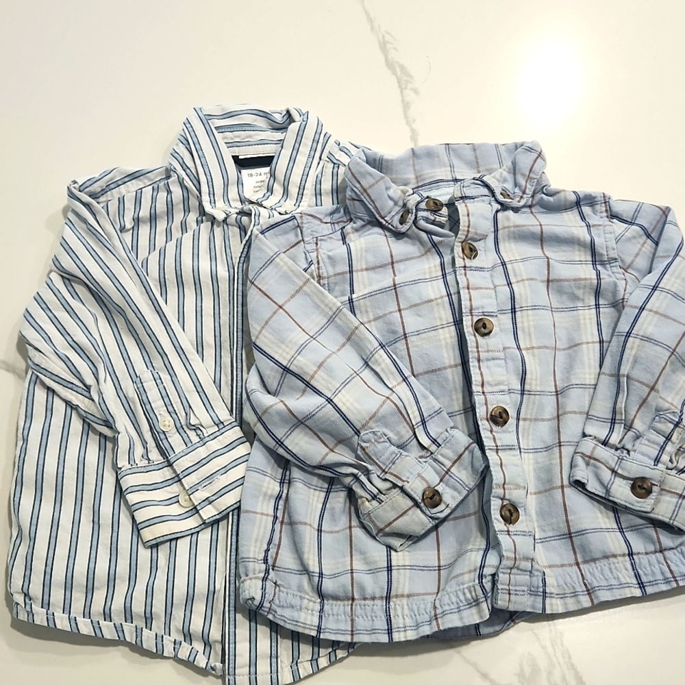 Boys Collared Long Sleeve Button Down Pack